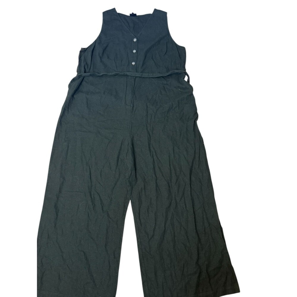 who what wear green wide leg sleeveless jumpsuit sz 3x women’s
